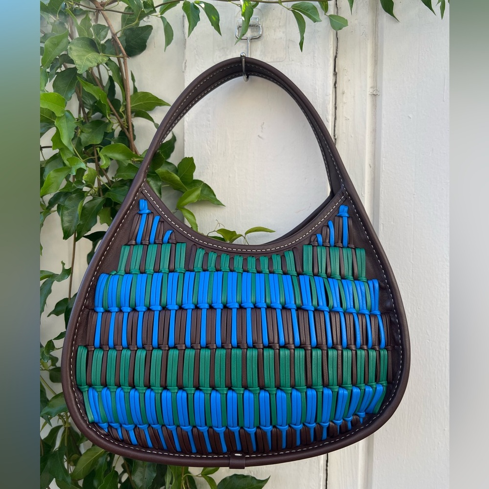 Artistic Blue and Green Mini Coach Ergo Bag - Picture 2 of 3